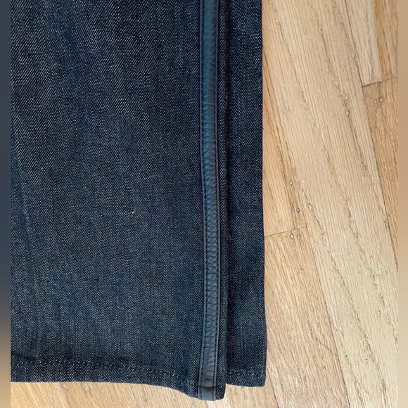 New Gap Size 14 Black Boot Cut Jeans with Leather Trim - Picture 4 of 6